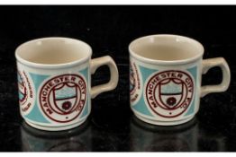 2 x Mugs of Manchester City League Cup Winners 1975 / 1976.