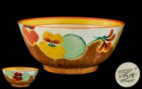 Clarice Cliff Hand Painted Bowl ' Nasturtium ' Design. c.1932.