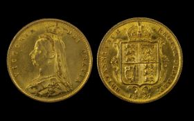Queen Victoria 22ct Gold Jubilee Head Half Sovereign Date 1887 London Mint Top graded coin Please
