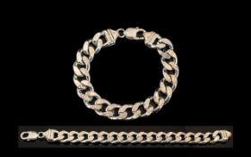 Gents - Sterling Silver Curb Bracelet, As New Condition. Full Hallmark for Silver. Silver Weight 62.