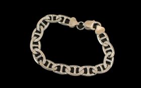 Solid Silver Bracelet (Fancy Chain) length - 21 cm. Fully hallmarked for 925 silver.
