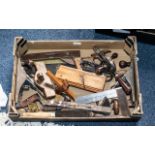 Box of Vintage Woodworking Tools, including: lathes, measures, files, blocks etc. Good lot to sort.