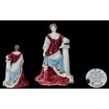 Royal Worcester Limited Edition Figure " Queen Anne " For Compton & Woodhouse, With Certificate.