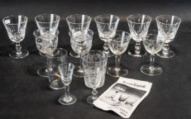 Collection of Glasses, to include eight various etched Victorian glasses,