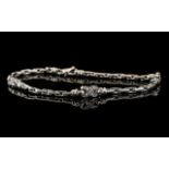 18ct White Gold Diamond Set Bracelet, Fancy link Chain Set With 15 Round Cut Diamonds,