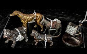 A Bronze Bergman Style Cold Painted Figure of a Dachshund,