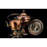 Copper Twin Handled Samovar, missing spout,