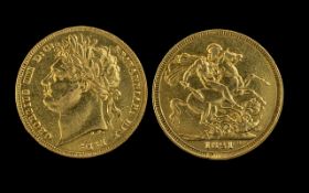 George IV 22ct Gold Full Sovereign - Date 1821. Top Grade - Please Confirm with Photo.