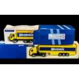 Two Weetabix Diecast Models - Made by Corgi to include an articulated Volvo Lorry & Ford Cargo Box