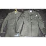 Two Royal Marine Formal Army Green Uniforms, comprising formal jacket and trousers,