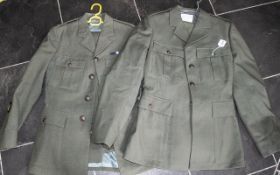 Two Royal Marine Formal Army Green Uniforms, comprising formal jacket and trousers,