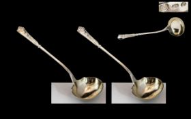 Antique Danish - Pair of Fine Quality Silver Ladles of Elegant Design and Proportions.