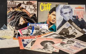 Pop Music Autographs a nice collection of signatures on photos, sheet music pages records,