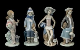 Lladro 'Four Seasons' Figures, 5217,5218 5219,5220 Spring, Summer, Autumn, and Winter, all boxed.