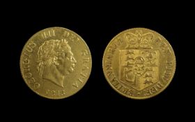 George III Gold Half Sovereign Date 1818 Top graded coin Please confirm with photo.