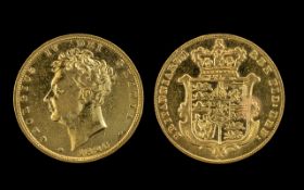 George IV 22ct Gold Shield Back Full Sovereign - Date 1826.