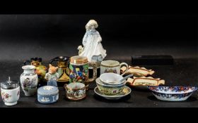 Collection of Assorted Porcelain & Pottery Items, including Dutch Regina Verona Jug, Toby Jug,