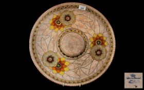 Large Crown Ducal Charger, by Charlotte Rhead, 17.5" diameter.