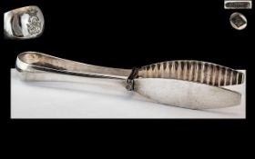 French 19th Century - Chrisofle Silver Plated Asparagus Tongs,