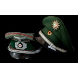 Replica German SS Military Cap, with Swastika emblem held aloft by a flying eagle,