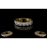 Ladies 18ct Yellow Gold 5 Stone Diamond Set Ring - Pave setting - Full Hallmark for 18ct (750) to