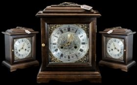 A Smith's Mantle Clock, silvered chapter dial with Roman numerals,