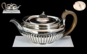 George III Excellent Quality Sterling Silver Teapot of Pleasing Proportions and design.
