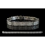 Ladies - Superb Quality Diamond Set Bracelet, Excellent Design. Marked for 750 - 18ct.