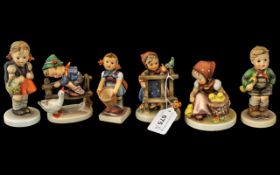 Collection of Five Hummel Figures, to include Little Helper, School Girl, Trumpet Boy,