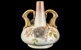 Christopher Dresser Style Onion Vase, twin handled, marked to base 'Ald Hall 1790 D686'.