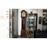 Edwardian Mahogany Long Cased Clock, brass dial, Roman numerals,