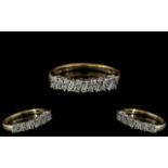 Ladies 9ct White & Yellow Gold Diamond Set Ring. Marked 9.375 to interior of shank.