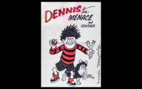 Autograph / Beano Comic Book Interest - An Original Dennis The Menace And Gnasher Sketch By Nigel