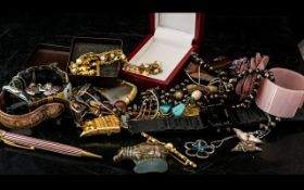 Good Collection of Costume Jewellery - Includes Various Bangles, Necklaces, Watches, Wade Hippo,