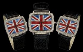 Butler & Wilson Union Jack Watch. Sparkle brightly with this bold timepiece from Butler & Wilson.