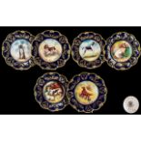Caverswall Limited Edition Fine Collection of 6 Hand Painted Cabinet Plates each depicting various