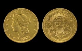 United States of America Liberty 20 Dollars Gold Coin - Date 1878.