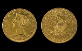 United States of America Liberty 10 Dollar Gold Coin - Date 1895.