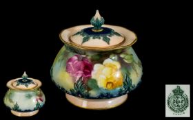 Royal Worcester Hand Painted Lidded Small Vase ' Roses ' Stillife. Date 1909, Shape 265H. Height 2.