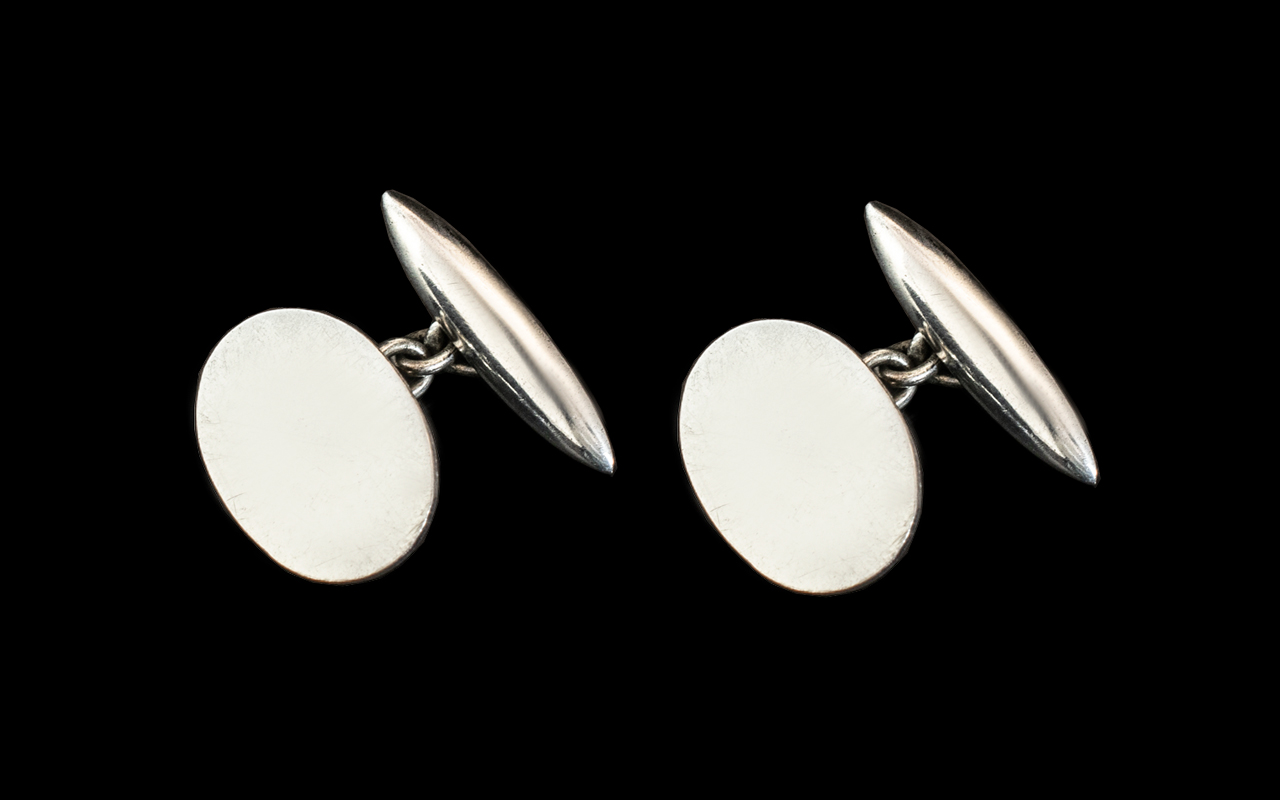 Two Pairs of Silver Cufflinks excellent condition. One pair with gold gilt. - Image 2 of 2