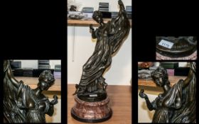 Large Bronze Figural of a Victorian girl 'Dancer with an Apple' Impressed mark J.L.Gerome, raised on