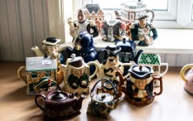A Collection of Novelty Teapots One 'Rovers Return' teapot,a Police Man teapot, a Dr Who teapot,