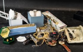 Mixed Lot of Costume Jewellery to include necklaces, gold plated heavy chains and bracelets ,