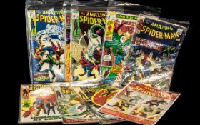 Collection of Early Spiderman Marvel Comic Books, nine in total,