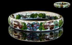 Antique Chinese Enamel and Gold Bangle. Chinese Enamel Bangle Enamel Decoration with Gold Beading