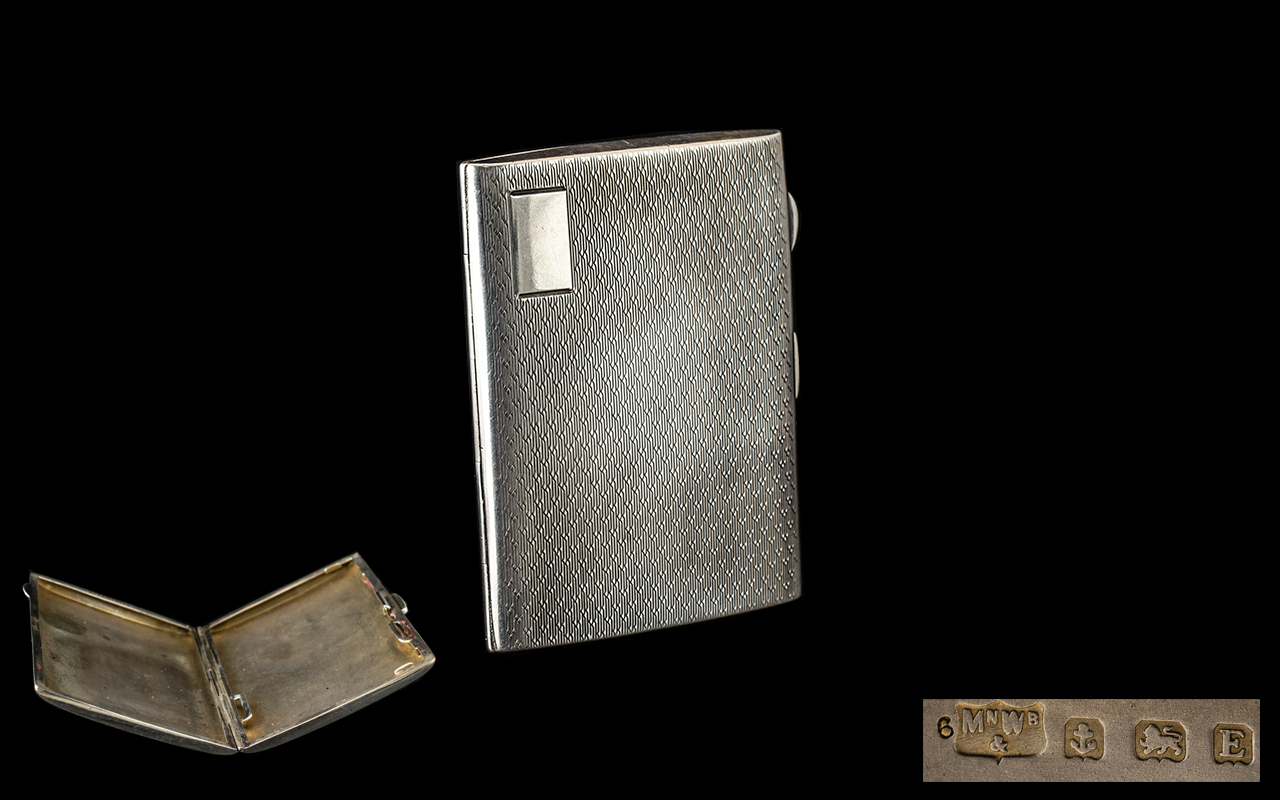 Solid Silver Cigarette Case. c.1941. By John McAllister of Glasgow, Hallmarked for Birmingham