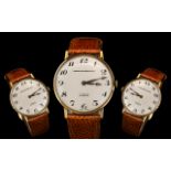 Watches of Switzerland Ltd Gold Plated 17 Jewels Incabloc Ultra-Slim Mechanical Wrist Watch,
