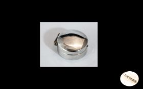 Solid Silver Pill Box. Silver Pill Box, marked for silver.