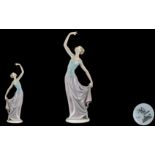 Nao by Lladro Hand Painted Porcelain Figure ' Elegant Lady ' Dancing. Height 13.5 Inches - 33.