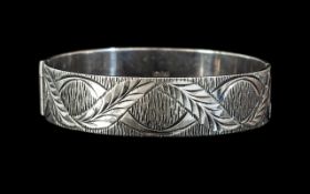 A Good Solid Silver Bangle fully hallmarked for Bracelon Ltd Birmingham. Superb condition.